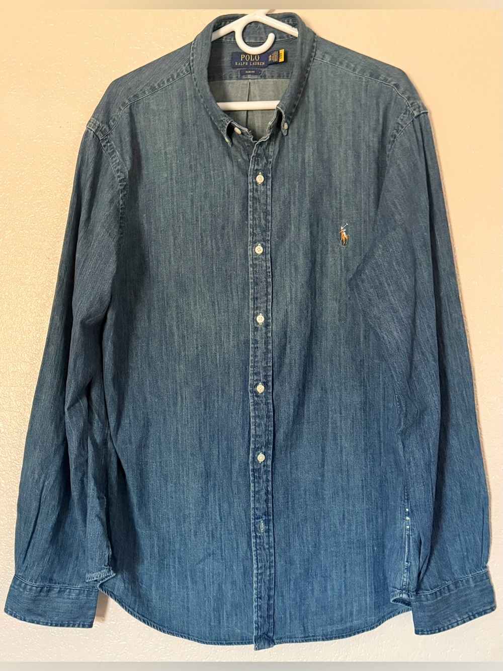 Polo Ralph Lauren Men’s Size XXL Denim Button-Down Shirt
